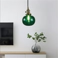 thumbnail image 4 of Hanging Pendant Light Plug In Japanese Style Glass Dining Room Glass Green Swag Lamp Hanging Lamp Plug In, 4 of 4