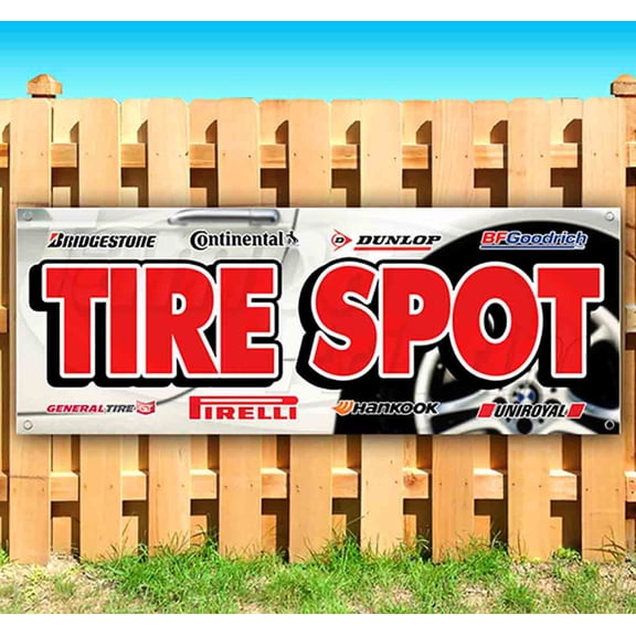 Tire Spot 13 oz Vinyl Banner With Metal Grommets