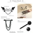 thumbnail image 4 of Briana Williams 14G CZ Heart Nipple Ring with Choker Necklaces Stainless Steel, 4 of 5