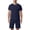 Navy, variant on Men's Shirt and Shorts Set 2 Piece Fashion Summer Tracksuits Cotton Oversized T-Shirts Shorts Outfits Navy, Size L