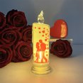 thumbnail image 4 of Matoen Flameless Flickering Valentine's Day Candles, LED Battery Operated Fake Pillar Love Decals Candles for Mother's Day, Thanksgiving Day, Anniversary, 4 of 6