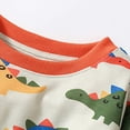 thumbnail image 6 of Odeerbi Kids Boys Girls Pajama Sets Soft Cotton Long Johns Dinosaur Cartoon Printed Base Layer Set Thermal Underwear Fall Winter Long Sleeve T-shirt Pants Casual Outfit Set Orange, 6 of 9