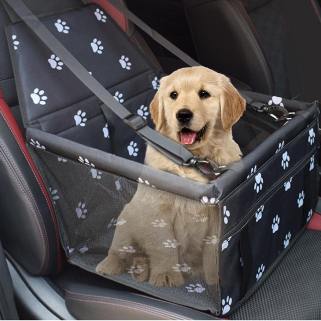 Funda para Asiento de Coche para Perros, Funda Frontal para Mascotas para Coches, Camiones Y SUV, Funda Impermeable Y Antideslizante para Asiento de P Impresión de negro Yinane Asiento elevador para el automóvil
