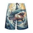 thumbnail image 2 of joogoo Mens Swim Trunks Shark in Ocean Beach Shorts Drawstring Elastic Waist Swimwear Bathing Suits XL, 2 of 7