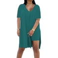 thumbnail image 2 of GILIGEGE 2 Piece Short Sets for Women Summer Oversized Square Collar Short Sleeved Slit Top Tight Shorts Shorts Set Of Shorts Shirt Blouse Summer Beach Vacation Outfits Lounge Tracksuits, 2 of 8