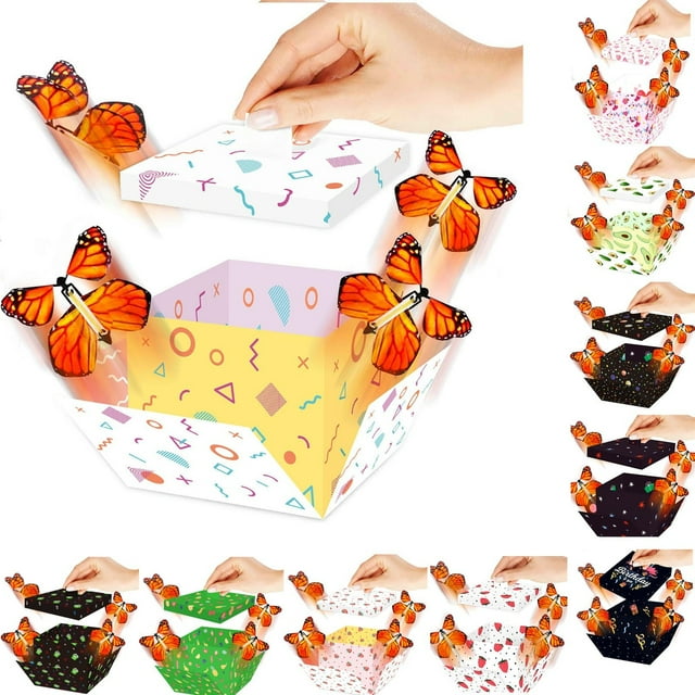 2PC Explosion Gift Box, Surprise Box, Polygonal Gift Box Surprise Box Flying Box Butterflies Box Explosion Holiday Gift Box