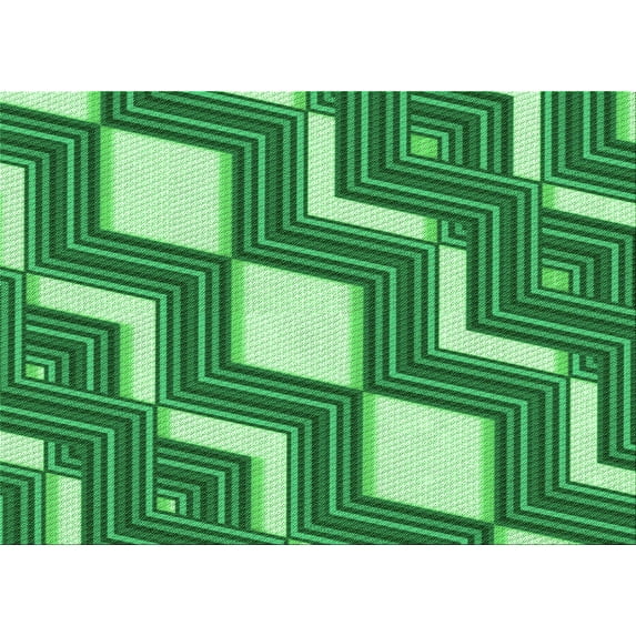 Ahgly Company Indoor Rectangle Patterned Green Area Rugs, 6' x 9'