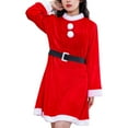 thumbnail image 4 of Vestido navideño de Papá Noel, disfraz navideño de Papá Noel para accesorios fotográficos de carnaval sin chal Jinwen Vestido de disfraz de Navidad, 4 of 8