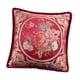 thumbnail image 2 of Cojín decorativo europeo, funda de almohada suave y lujosa con flores. Rojo, 2 of 9