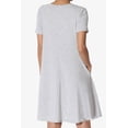 thumbnail image 2 of Robe T-Shirt Évasée à Manches Courtes Col Bateau Longueur Genou avec Poche pour Femmes PLUS, 2 of 6
