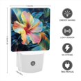 thumbnail image 3 of Square LED Night Lights Lamp with Dusk to Dawn Sensor, Colorful Fusao Flower Surrounded By Tropical Plants Night Light Plug Into Wall for Kids Room, Bedroom, Bathroom, Kitchen, Hallway, 3 of 3