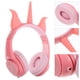 thumbnail image 2 of Auriculares para juegos con cable, forma de unicornio, LED brillante, auriculares para colocar sobre la oreja para niños, 2 of 6