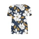 thumbnail image 3 of Tops de Ajuste Suelto para las Mujeres Impreso Manga Corta Suéter Camiseta Cuello Redondo Blusa Casual, Top de Moda para el Uso Diario Y las Salidas, 3 of 6