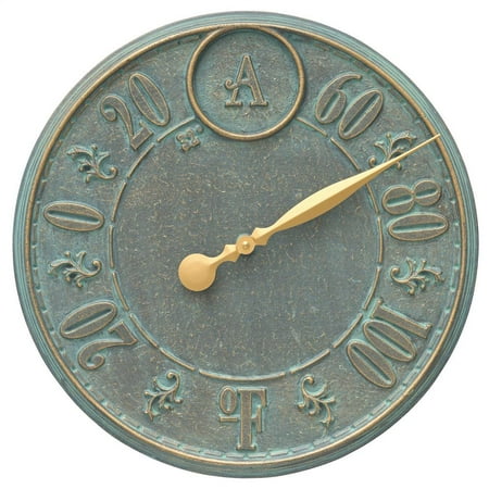 16 in. Wall Thermometer in Bronze Verdigris