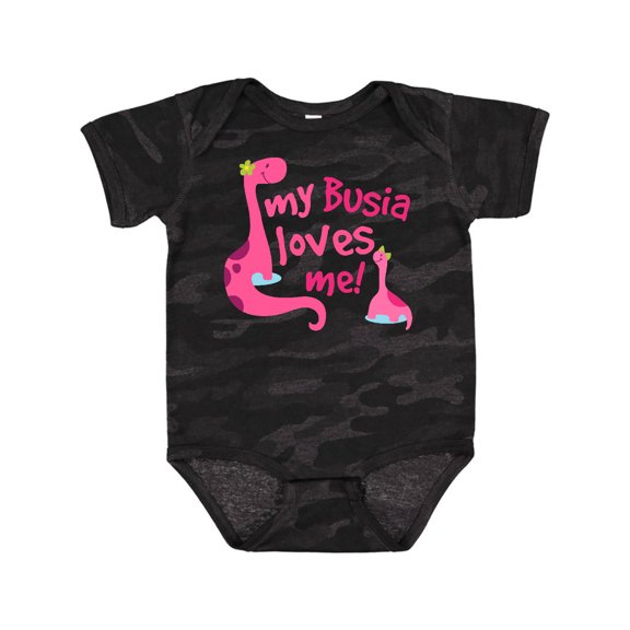 Inktastic My Busia Loves Me Girl Dinosaur Girls Baby Bodysuit
