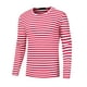 thumbnail image 5 of Camiseta de rayas INSPIRE CHIC para hombre, cuello redondo, de manga larga, básica, talla 2XL, roja y blanca, 5 of 6