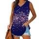 thumbnail image 1 of Puntoco Camisetas sin mangas ajustadas para mujer Camisetas sin mangas con estampado para mujer Camisetas básicas informales holgadas sin mangas con cuello en V para verano, 1 of 5