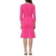 thumbnail image 3 of Vestido Midi Elegante de Trabajo para Mujer con Cuello Barco y Manga Corta Plisado en Rosa Fucsia, 3 of 5