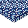 thumbnail image 2 of Ambesonne Evil Eye Fitted Sheet 2 Pcs Set, Drop Like Bead, Full, Pale Blue White and Blue, 2 of 3