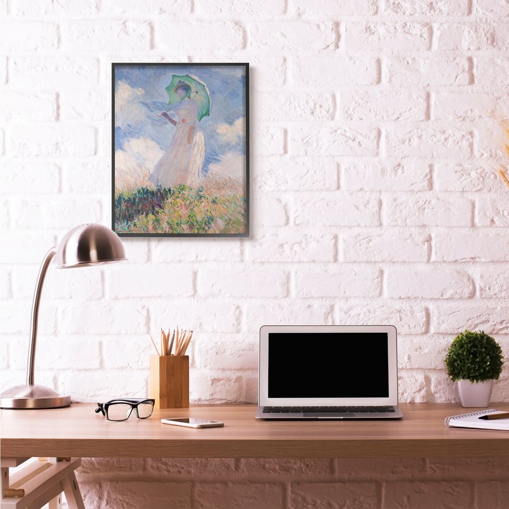 Stupell Industries Woman With Parasol Monet Classic Painting Framed Wall Art by Claude Monet