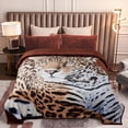 thumbnail image 2 of MERRY HOME Full/Queen Size Fleece Blanket For Bed, A & B Patterns Soft Warm Animal Blanket, Microfiber Plush Middle Weight Bed Blanket For All Season, Leopard /Tiger, 5LB, 75"x87", 2 of 8