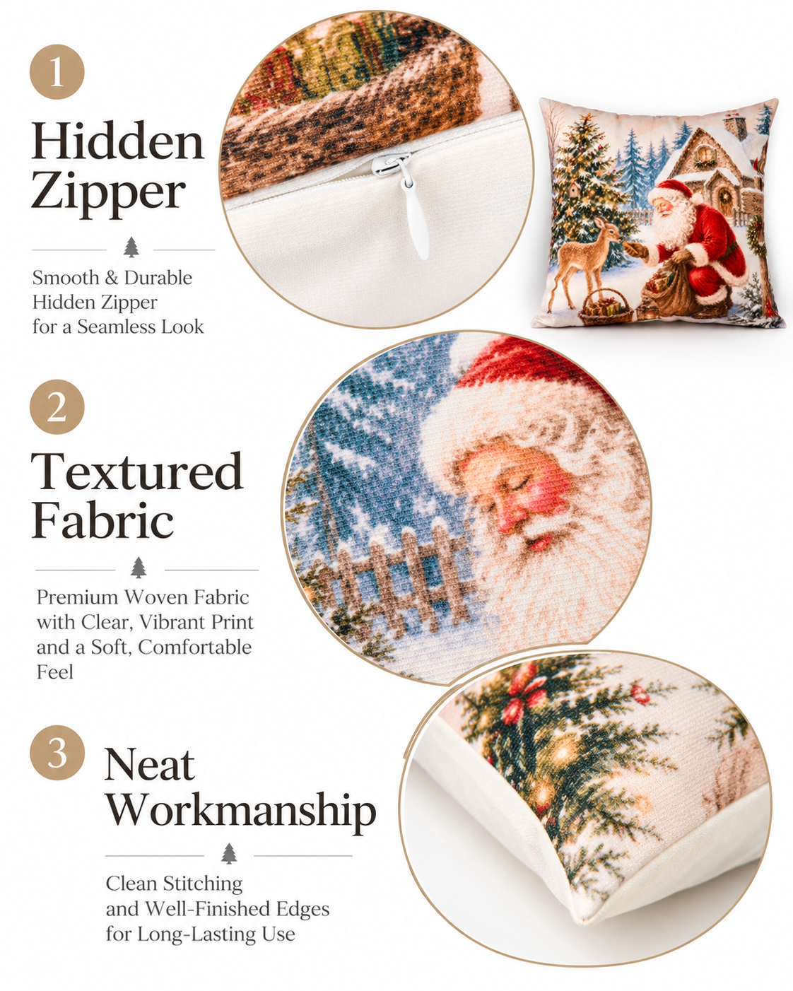 Sanmadrola Christmas Pillow Covers Set of 4 photo 3