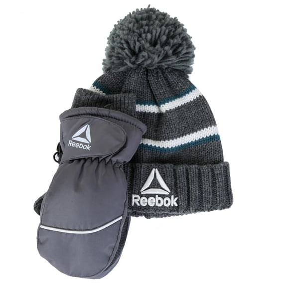 Reebok Toddler Beanie and Mitten Set, 3- Piece