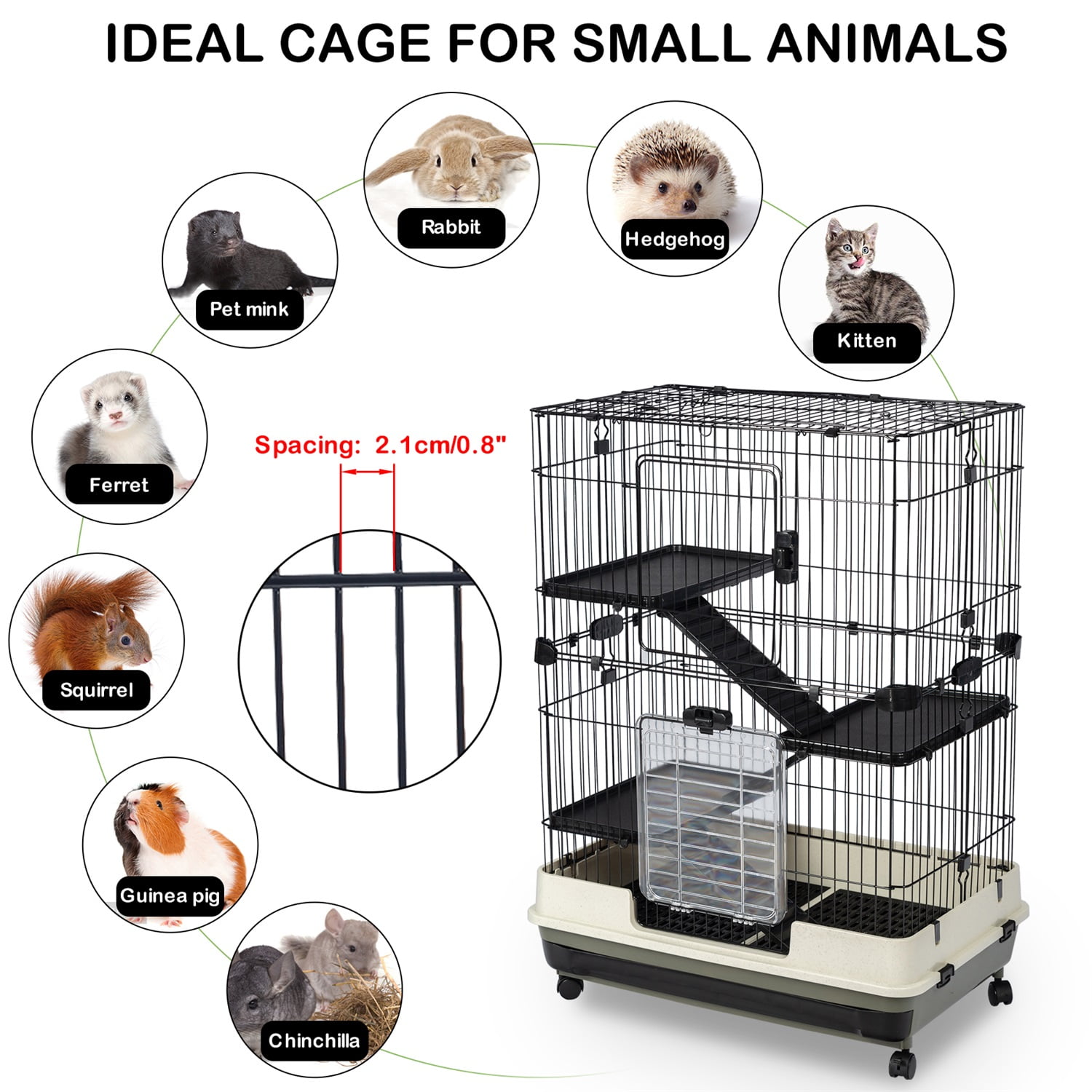 Pefilos 3-Tier Hamster Cage Gerbil Habitat Home, Small Pet Animals Cages Pefilos 3-Tier Hamster Cage Gerbil Habitat Home, Small Pet Animals Cages