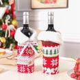 thumbnail image 3 of Monstrate Botella de vino de Navidad Bolsa Manga Tejido de punto Vestido Suministros Patrón de copo de nieve Decoraciones de Fiesta Kits de decoración para fiestas Copo de nieve, 3 of 6