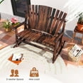 thumbnail image 4 of YYAo Outdoor Patio Rocking Chairs,Outdoor Adirondack Rocking Chair for Adults with High Back and Slatted Seat-Brown, 4 of 11