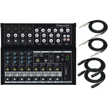Mackie Mix12FX 12-channel Compact Mixer with 2 XLR & 1/4" Cable