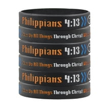 LF Phil 4 13 Silicone Bracelet for Men Women,Christian Religious Rubber Wristband Philippians 4:13 Bracelets Bible Verse Scripture Quote Inspirational Jewelry Baptism Gift for Motivation,Support