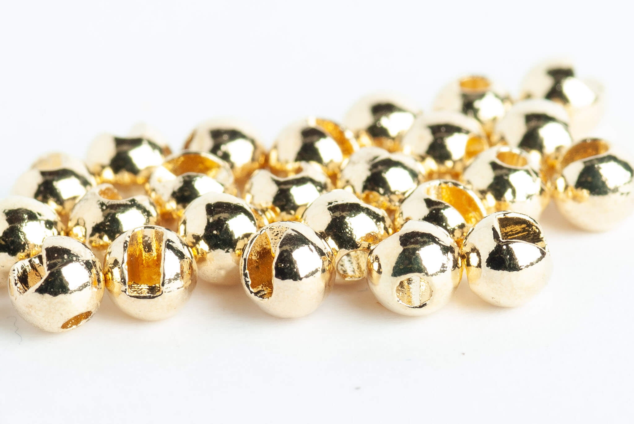 Slotted Tungsten Beads for Fly Tying 100 Pack (Gold, 2.4 mm (3/32