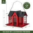 thumbnail image 7 of Kingsyard Weatherproof Metal Bird Feeder House, Triple Feeders for Outside Finch Cardinal, Red, 7 of 7