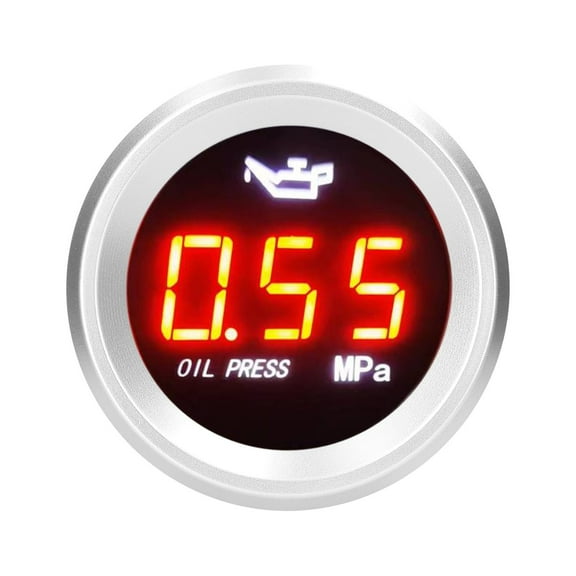 Nishore Oil Pressure Gauge,Oil Pressure With Alarm 0-1.00mpa Meter Press 9-35v Press 9-35v Auto Alarm 0-1.00mpa Car Mewmewcat Hxber Eryue