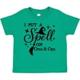 thumbnail image 3 of Inktastic I Put a Spell on Oma and Opa Witch Hat and Broom Boys or Girls Toddler T-Shirt, 3 of 5