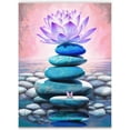 thumbnail image 2 of Zen Canvas Wall Decor Spa Stone Wall Art Lotus Blossom Picture Prints Purple Flower Painting Yoga Meditation Room Decor Frame (12.00"&nbsp;x&nbsp;18.00", Zen 2), 2 of 6