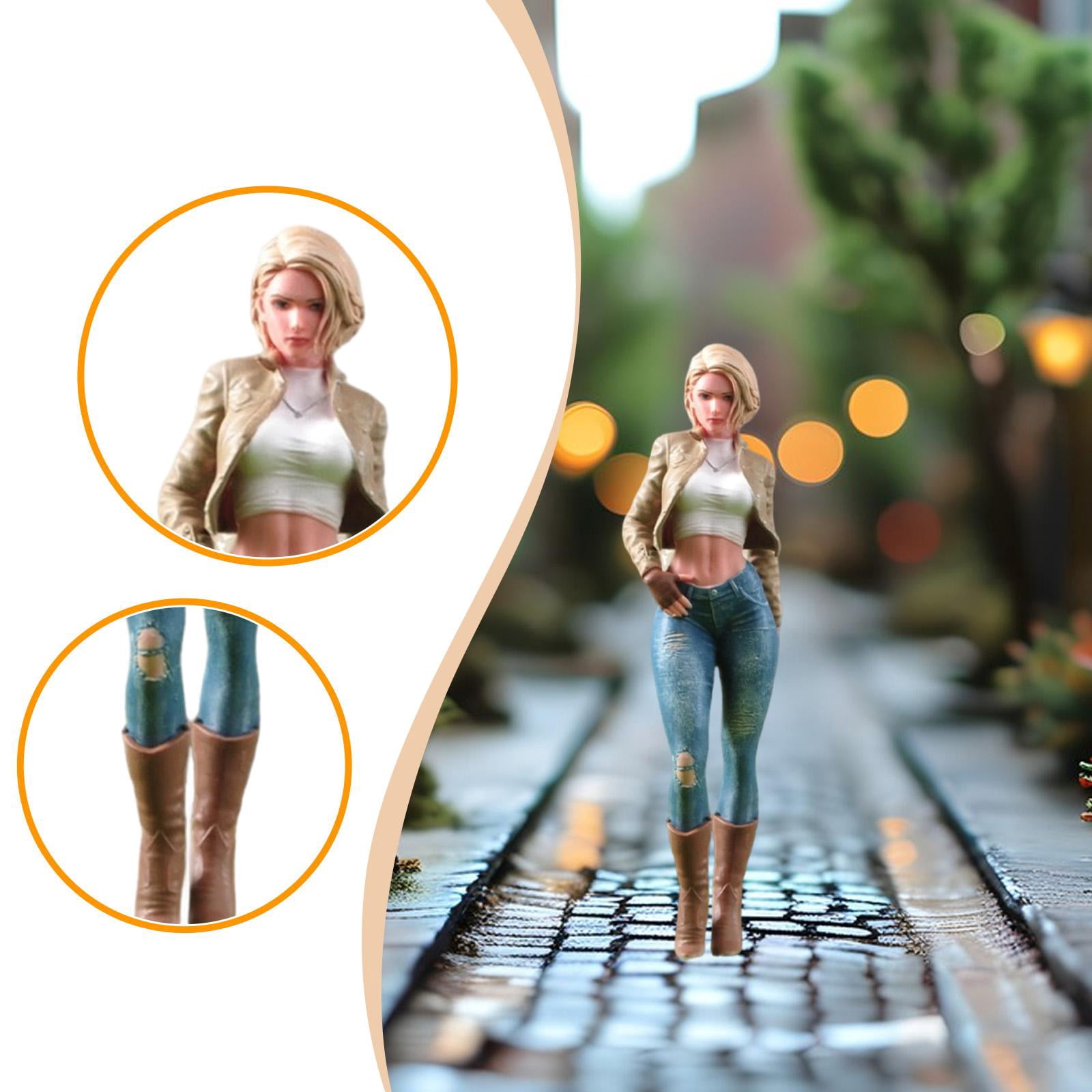 LeeQinersw 1/64 Girl Figure Character DIY Layout Scenery Accs Mini Doll Dollhouse Decor