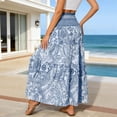 thumbnail image 5 of DHFJKG Bohemian Long Skirts For Women High Waisted Flowy A-Line Maxi Skirts Summer Beach Vacation Clothes Stylish Skirt, 5 of 7