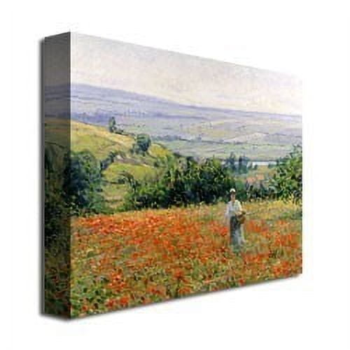 Trademark Fine Art "Woman in a Poppy Field" Canvas Wall Art by Leon Giran Max