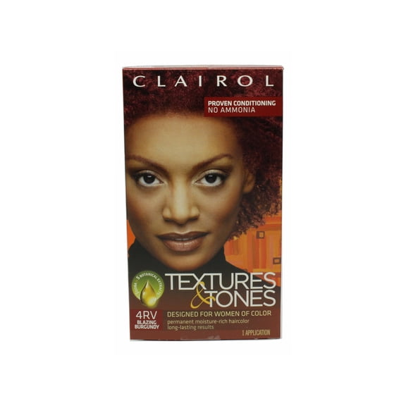 Clairol Textures and Tones Hair Color, 4RV Blazing Burgundy, 1 Ea, Permanent Hair Color