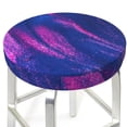 thumbnail image 3 of Balery Neon Gradient Blue Velvet Round Bar Chair Cushion Cover Adjustable, Protects From Scratches And Stains, Soft & Washable Ideal For Wooden And Metal Stools - 14 Inch, 3 of 7