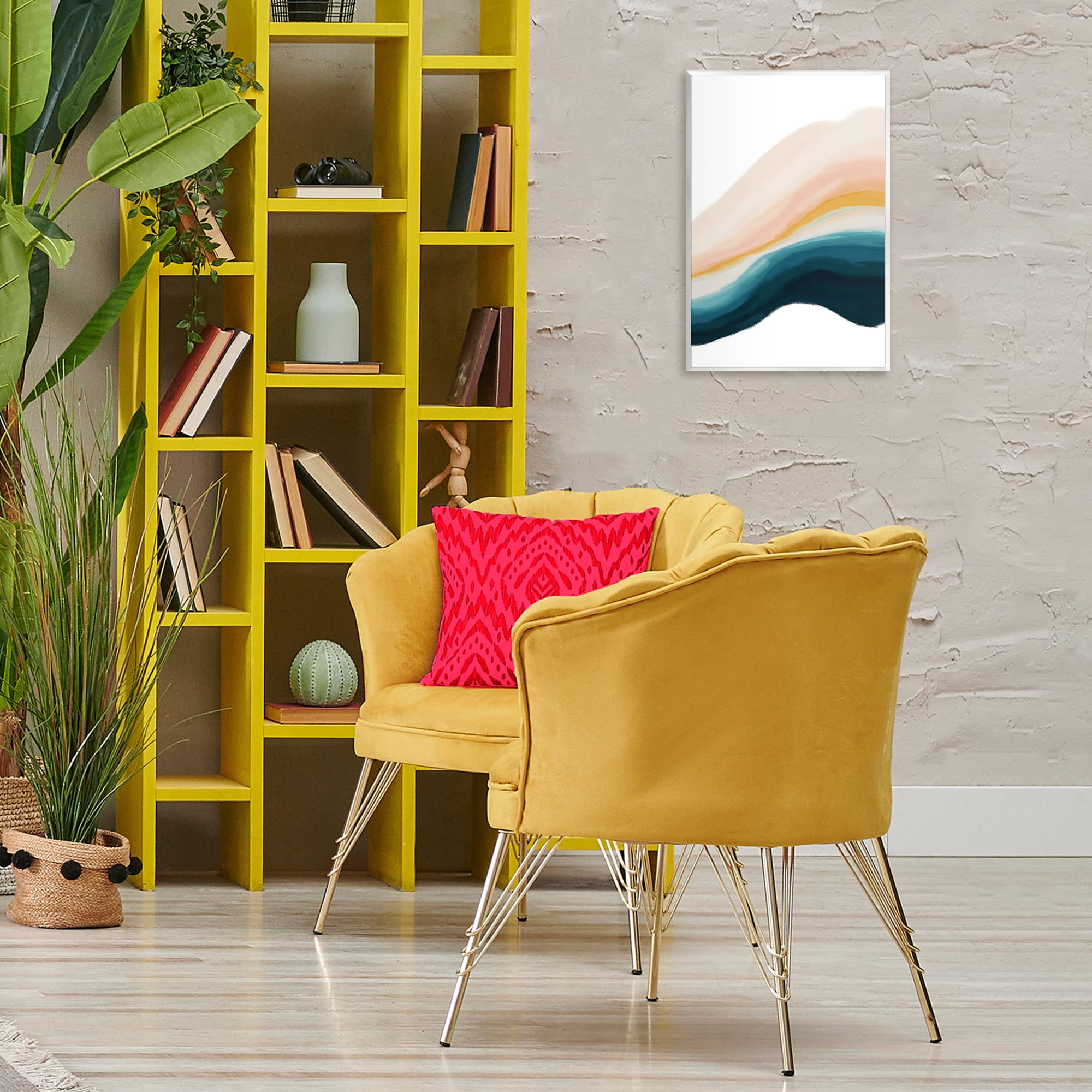Stupell Industries Peach Swirl Abstraction Abstract Painting Unframed Art Print Wall Art, 13 x 19