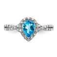 thumbnail image 5 of Primal Silver Sterling Silver Rhodium-plated Blue Topaz and Diamond Ring, 5 of 5