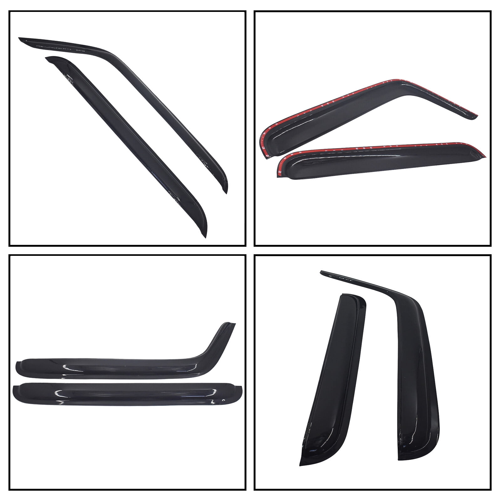 SEBLAFF Window Visors Sun Rain Guards Window Deflectors 4-Pack Ventvisor Vent Shades for 2007 2008 2009 2010 2011 2012 2013 2014 2015 2016 2017 2018 Jeep Wrangler JK 4-Door
