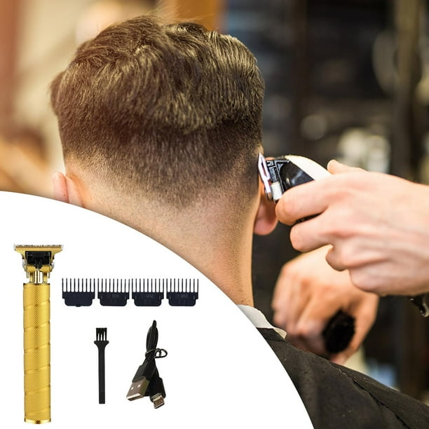 Cortapelos profesional para hombres/corte de pelo eléctrico peines guía afeitadora de cabeza calva recargable USB/kit de pelo y - Hilo de Oro Baoblaze Cortar el pelo