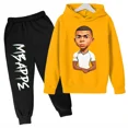 thumbnail image 3 of Conjunto de sudadera y pantalones con estampado de Mbappé para niños, primavera y otoño, ropa deportiva de 2 piezas para niños y niñas, ropa para niños, 3 of 5