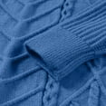thumbnail image 5 of Men's Pullover Sweater Casual Crewneck Cable Knit Top Long Sleeve Classic Soft Knitted Sweaters with Ribbing Edge (XL, Blue), 5 of 7