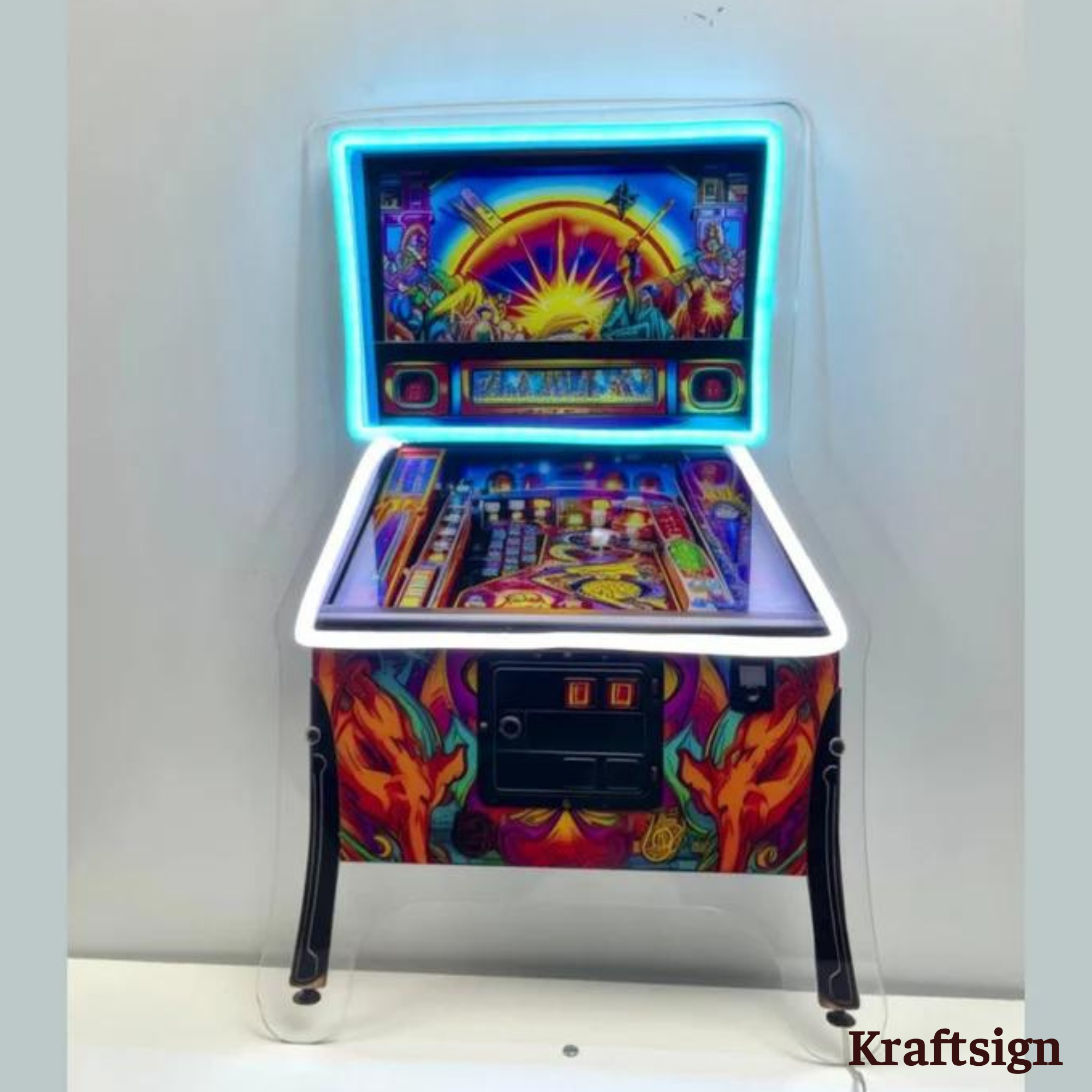 Craftnamesign Pinball Game Neon Acrylic Print Sign, Pinball Led Sign, Pinball Sign, Pinball Decor