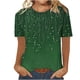 thumbnail image 2 of Puntoco Liquidación de blusas cortas para mujer, blusa informal de manga corta con cuello redondo y estampado para mujer, 2 of 4